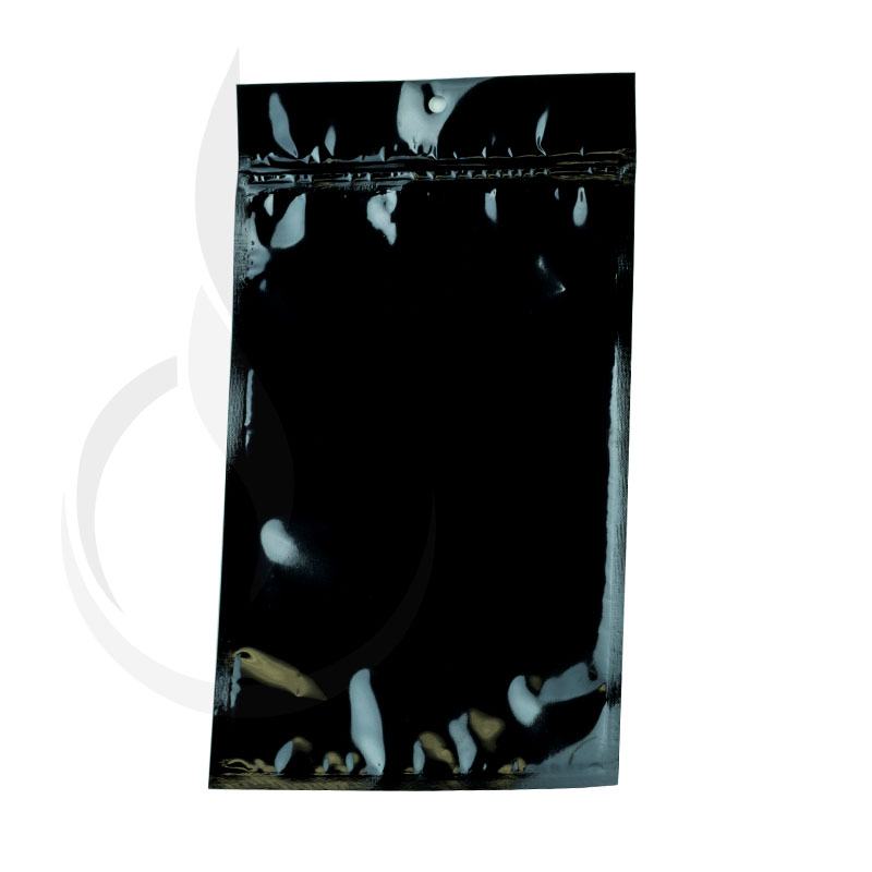 Hanging Zip Bag - Clear Front with Black Back - 5" x 8.1875"